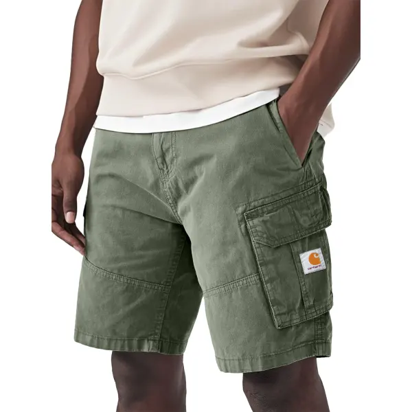 Men's Daily Solid Color Pocket Casual Cargo Quarter Pants - Spiretime.com 
