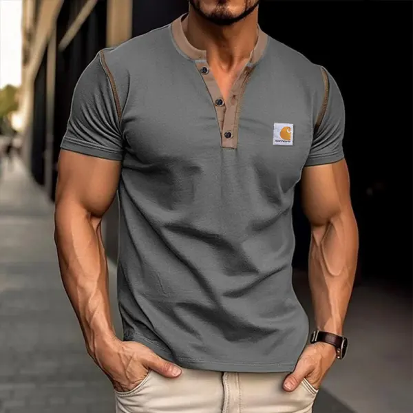 Short Sleeve Henley Shirt For Men - Perfect For Casual And Outdoor Activities - Wayrates.chimpone.com 
