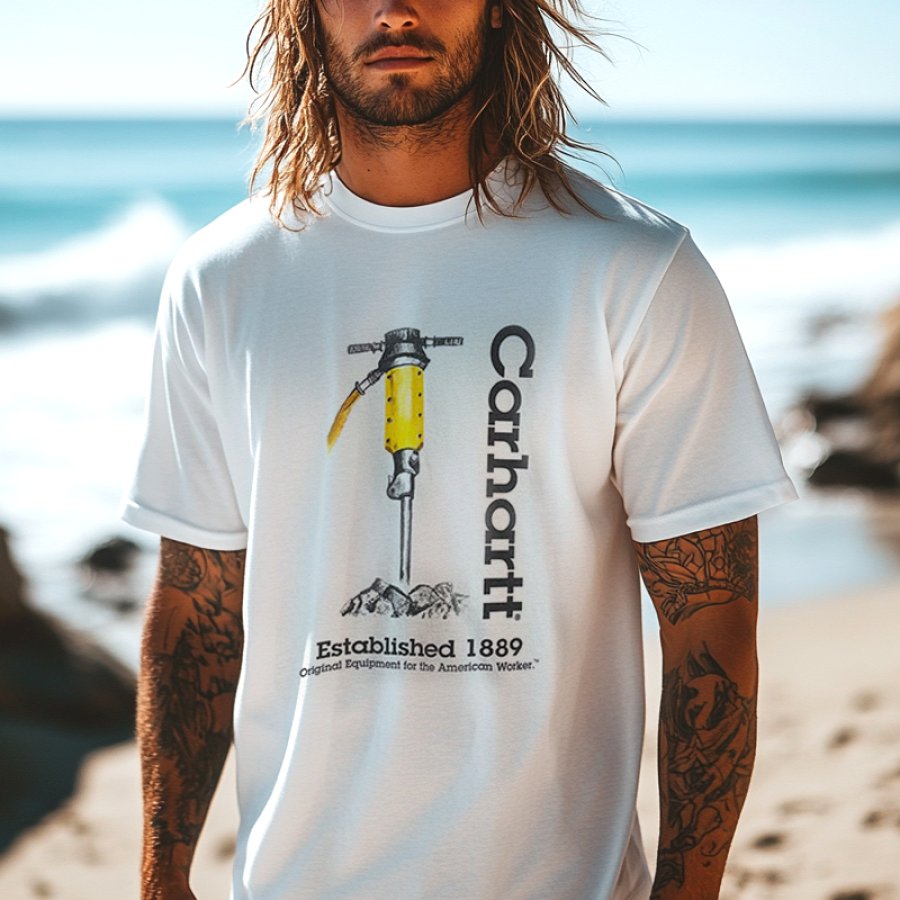 

Men's Surf Graphic T-Shirt With Vintage Tool Design For Casual Wear