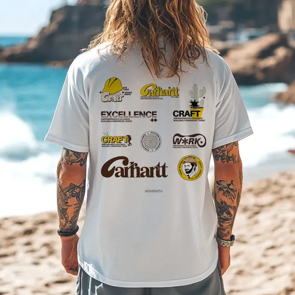 White Surf Graphic Print T-Shirt For Men - Perfect For Summer Beach Outings - Wayrates.chimpone.com 