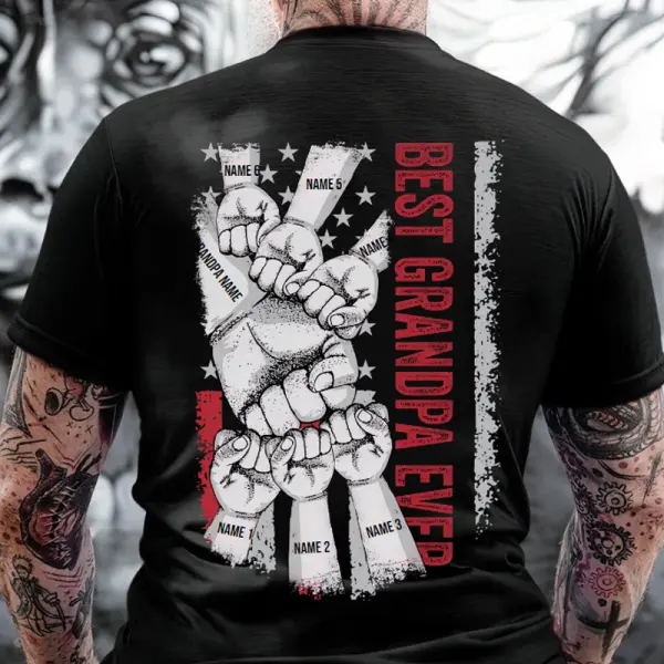 Personalized Best Grandpa Ever T-Shirt - Perfect Gift For Family Celebrations - Wayrates.com 