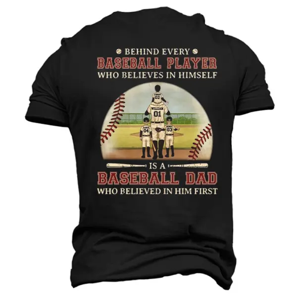 Baseball Dad Inspirational Graphic T-Shirt For Men - Perfect Gift For Sports Enthusiasts - Elementnice.com 