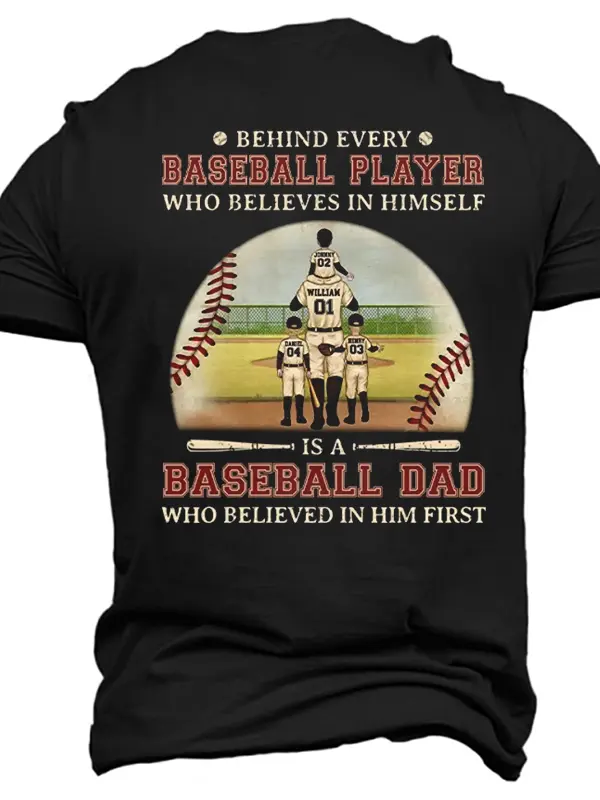 Baseball Dad Inspirational Graphic T-Shirt For Men - Perfect Gift For Sports Enthusiasts - Menbarn.com 