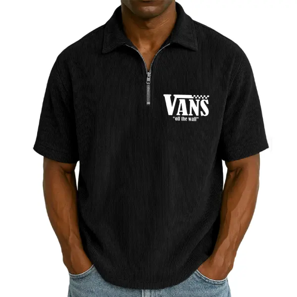 Vans Men's Vintage Polo Shirt With Zipper Detail - Wayrates.chimpone.com 