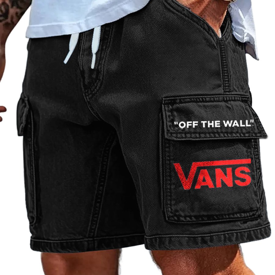 

Men's Vintage Pocket Off The Wall Denim Cargo Shorts Skateboard Shorts