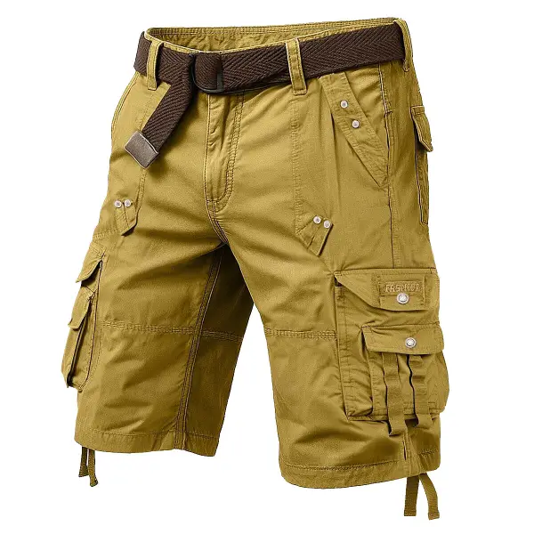 Men's Vintage Multi-Pocket Tactical Casual Workwear Cargo Shorts - Menzfolk.com 