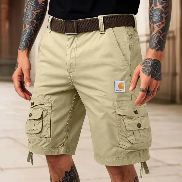 Men's Vintage Multi-Pocket Tactical Casual Boardshorts Workwear Cargo Shorts - Ootdyouth.com 