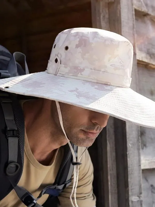 Outdoor Summer Sun Protection Fishing Hat For Men Breathable And Sunshade For Mountain Climbing Oversized Brim - Pragmaace.com 