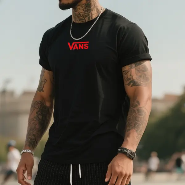 Men's Vintage Letter Print T-Shirt - Wayrates.com 
