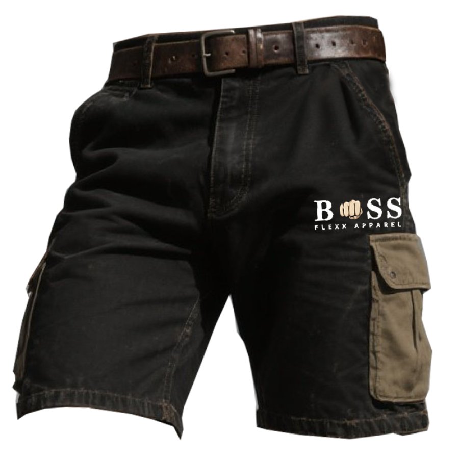

BOSS Men's Vintage Color Block Pocket Cargo Shorts