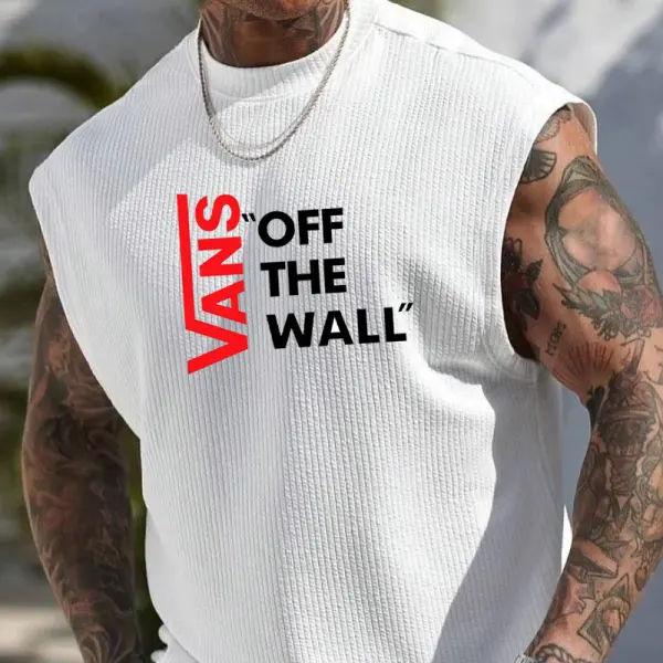 Men's Sleeveless Tee Tank Top With Off The Wall Print - Wayrates.com 