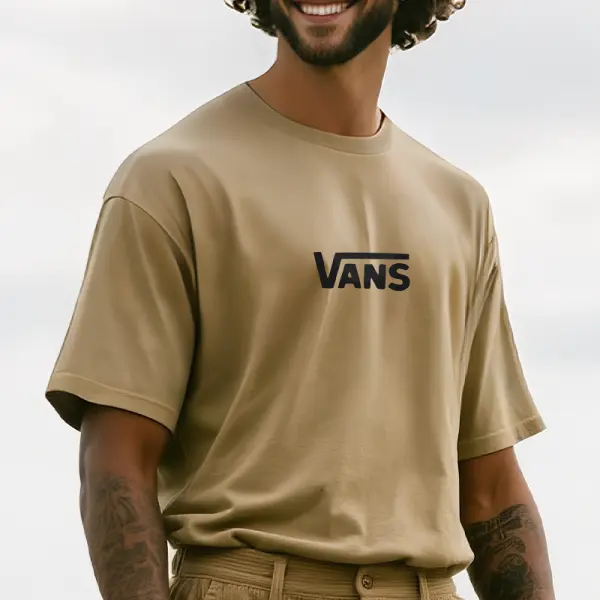 Men's Vintage Crew Neck Off The Wall Print T Shirt - Wayrates.com 