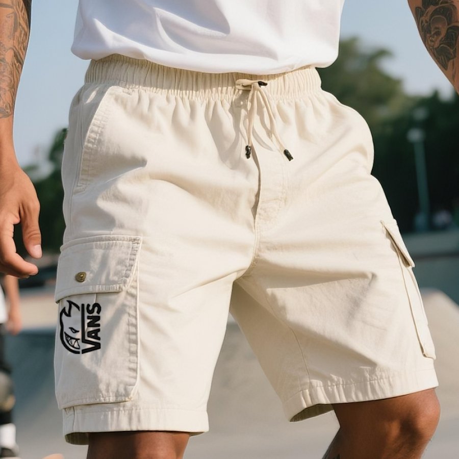 

Men's Vintage Casual Drawstring Cargo Shorts For Skateboarding Surfing