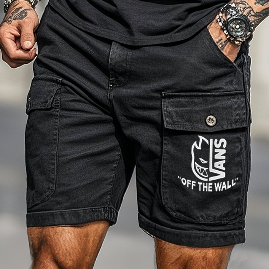 

Men's Vintage Denim Surfing Skateboard Cargo Shorts