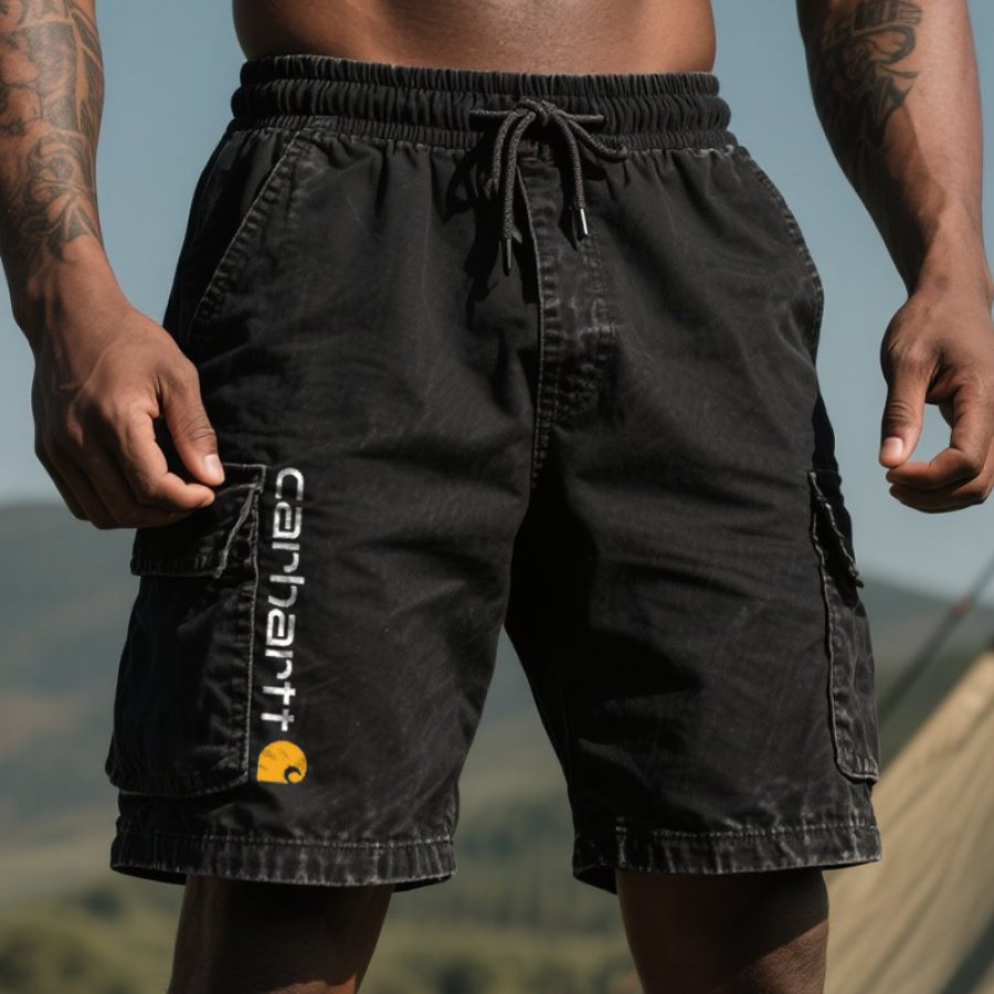 

Men's Vintage Pocket Drawstring Cargo Surfing Skateboard Shorts