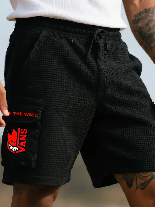 Vans Men's Waffle Texture Surfing Skateboard Cargo Shorts - Menwyx.com 