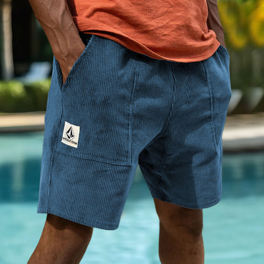 

Men's Surfing Shorts Corduroy Elastic Drawstring Boardshorts
