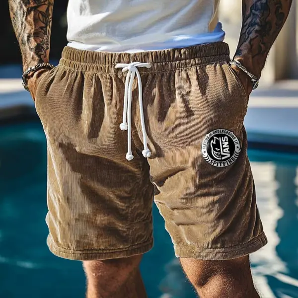 Men's Surfing Skateboard Shorts Corduroy Elastic Drawstring Boardshorts - Wayrates.com 