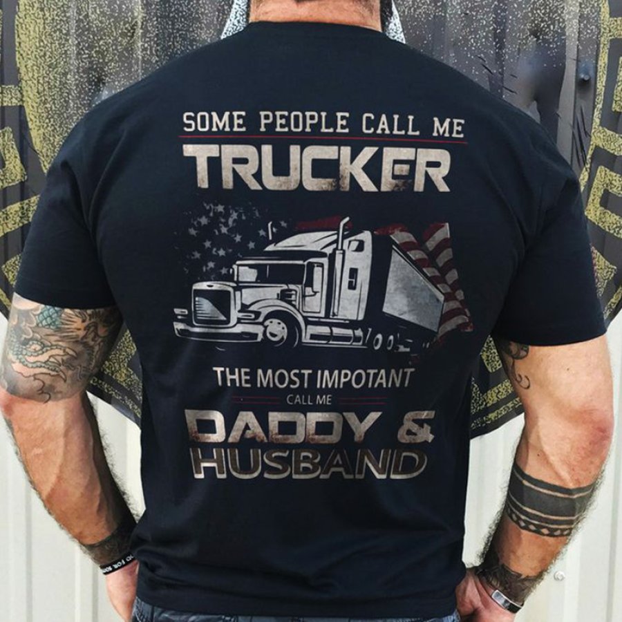 

Trucker Festival Trucker Daddy & Husband T-Shirt - Perfect Gift For Family-Oriented Drivers
