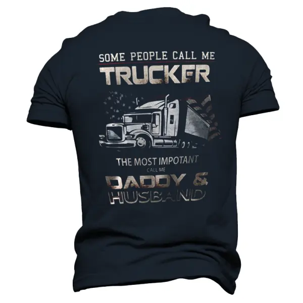 Trucker Festival Trucker Daddy & Husband T-Shirt - Perfect Gift For Family-Oriented Drivers - Cotosen.chimpone.com 