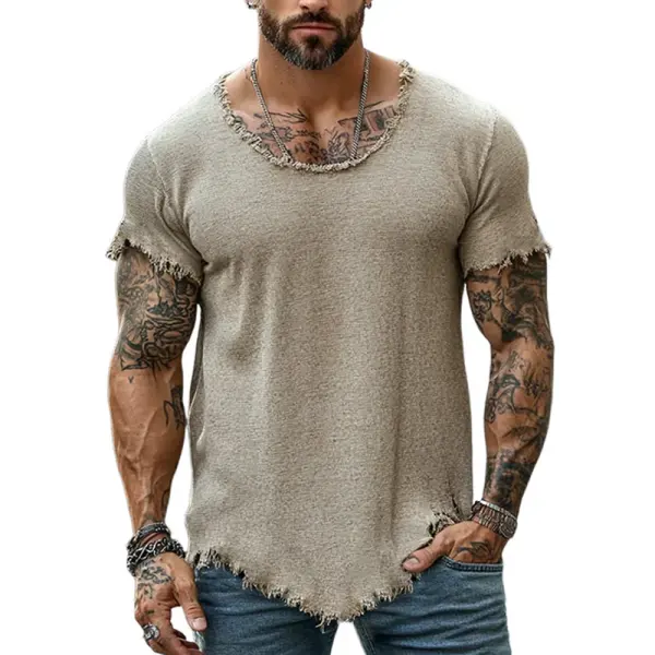Distressed Edge T-Shirt For Men - Perfect For Casual Summer Outfits - Wayrates.com 