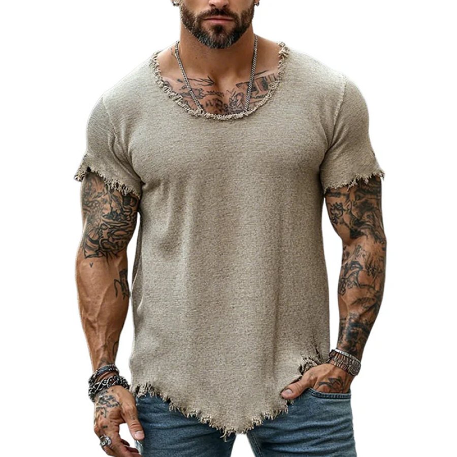

Distressed Edge T-Shirt For Men - Perfect For Casual Summer Outfits