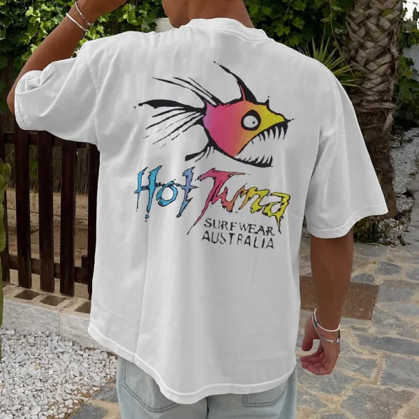 Men Summer Surf Style Colorful Graphic T-Shirt - Elementnice.com 