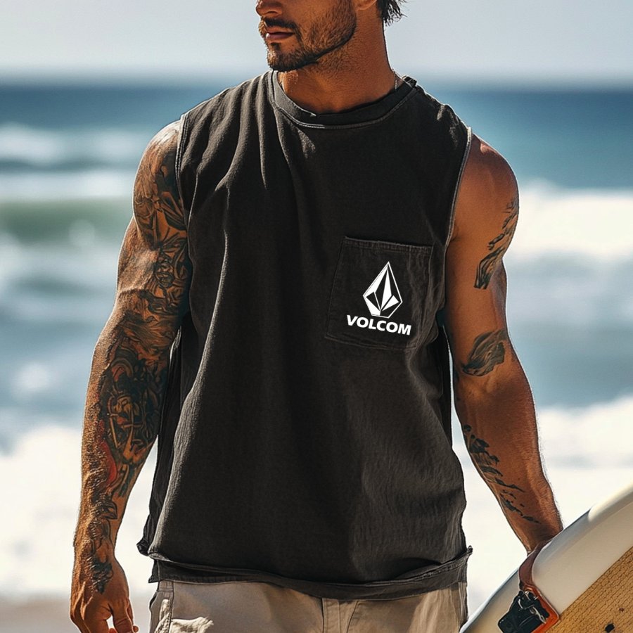 

Men's Vintage Crew Neck Sleeveless Tank Top