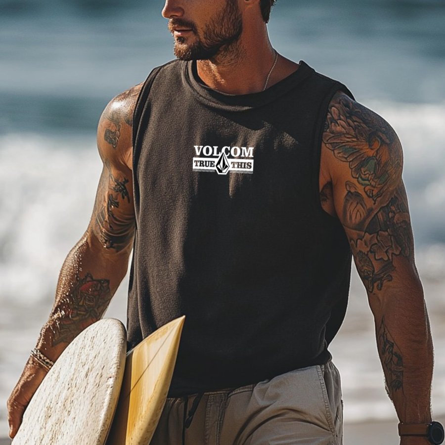 

Men's Vintage Crew Neck Sleeveless Tank Top