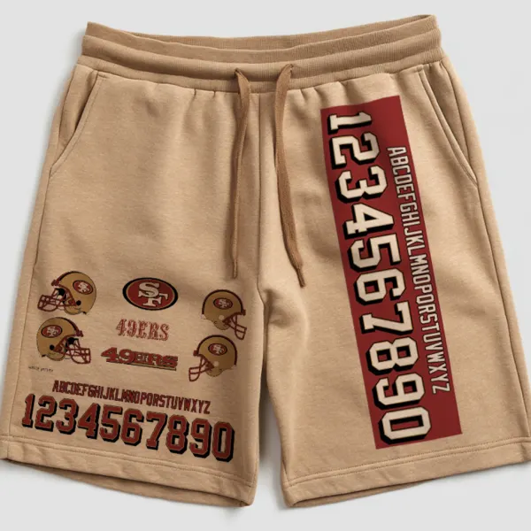 Sporty Graphic Shorts With Team-Inspired Design And Number Print - Elementnice.com 