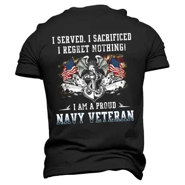 Proud Navy Veteran T-Shirt - Patriotic Graphic Tee For Men - Cotosen.chimpone.com 
