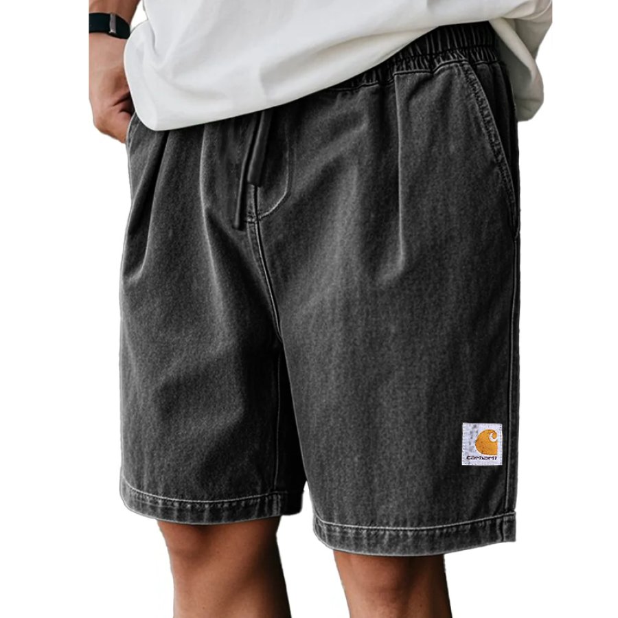 

Stylish Black Casual Denim Shorts For Men - Perfect For Summer Outfits