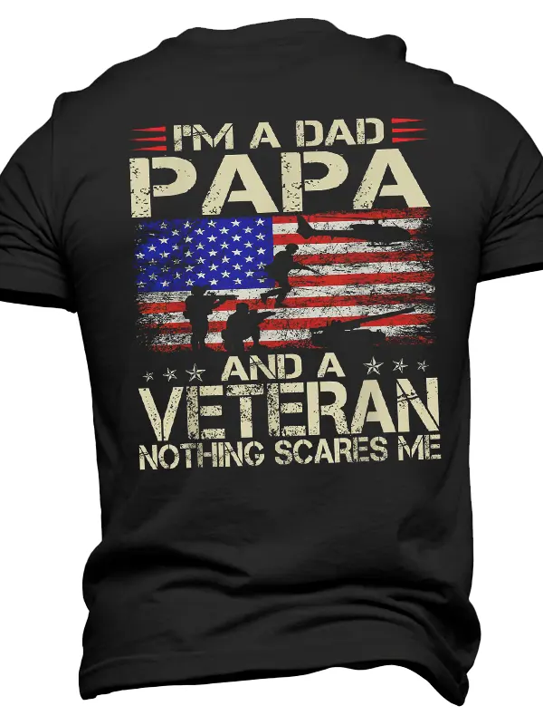 Patriotic Dad And Veteran T-Shirt - Perfect Gift For Father's Day - Pragmaace.com 