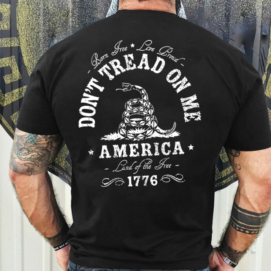 

4th of July Outfits Patriotic "Don't Tread On Me" Graphic T-Shirt For Men - Perfect For Independence Day Celebrations