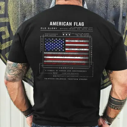 American Flag Graphic T-Shirt - Patriotic Design For Men