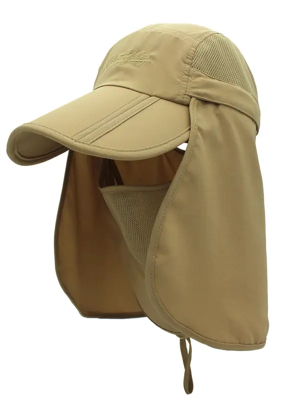Outdoor Sun Cap Sport Hiking Visor Hat Detachable Sunscreen Mask Summer Neck Cover Fishing Cap Quick Drying Hat - Menwyx.com 