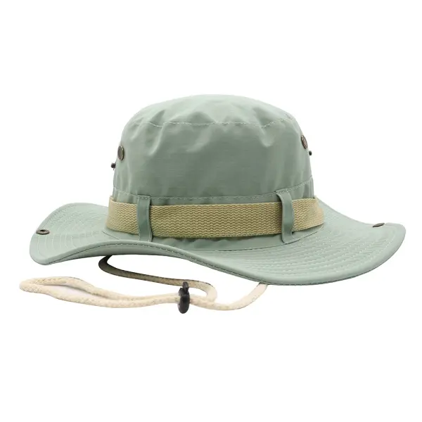 Drawstring Large Brim Surfing Mountaineering Fisherman Hat Summer Breathable Sun Protection Sunshade Outdoor - Wayrates.com 