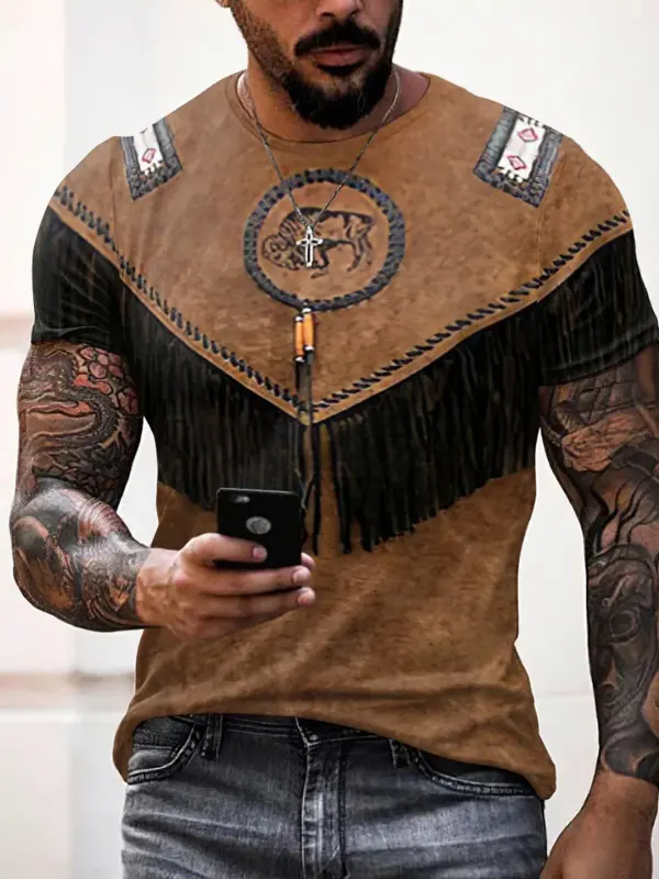 Western Consuming Beef Tassels Short Sleeve T Shirt - Menwyx.com 