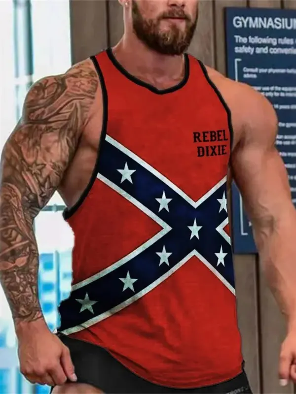 Men's Rebel Dixie Flag Inspired Tank Top - Menwyx.com 