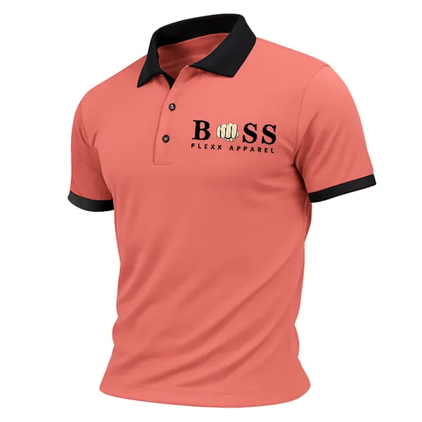 Stylish Contrast Collar Polo Shirt For Men - Perfect For Casual And Sporty Looks - Elementnice.com 