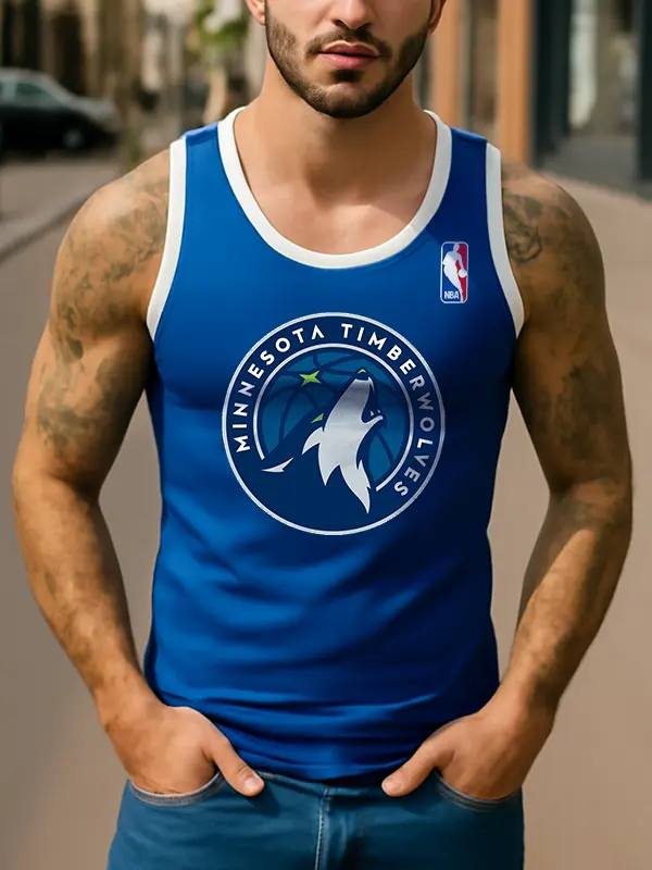Blue Basketball Tank Top For Sports Enthusiasts - Menwyx.com 