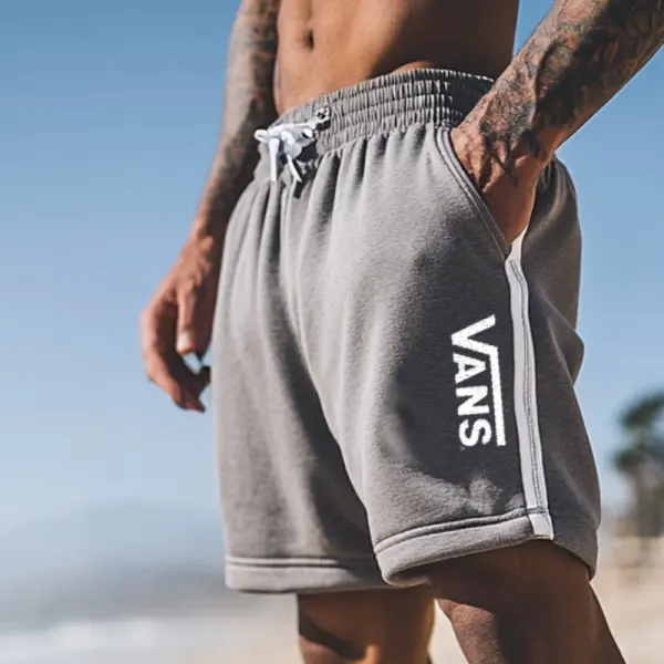 Men's Casual Shorts With Side Logo And Adjustable Drawstring For Summer Outdoors - Zivinfo.com 