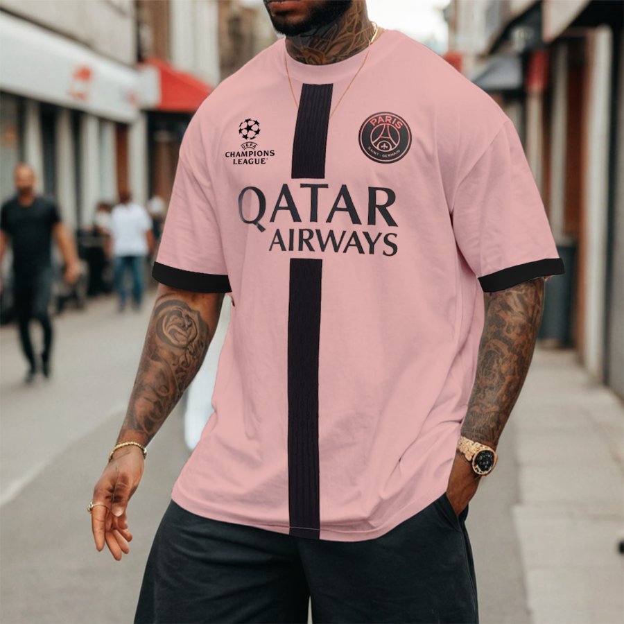 

Men's EURO Football Racing Loose Short Sleeve Oversized T-Shirt
