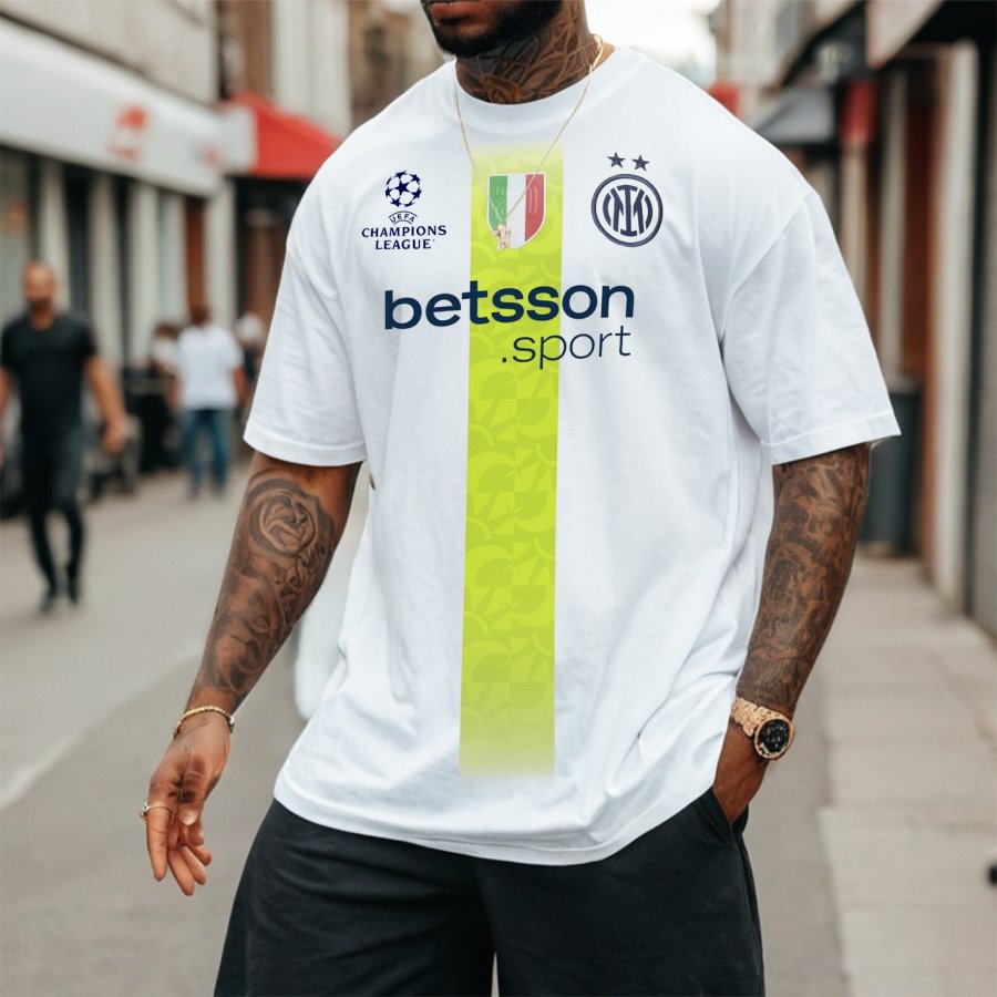 

Men's EURO Football Racing Loose Short Sleeve Oversized T-Shirt