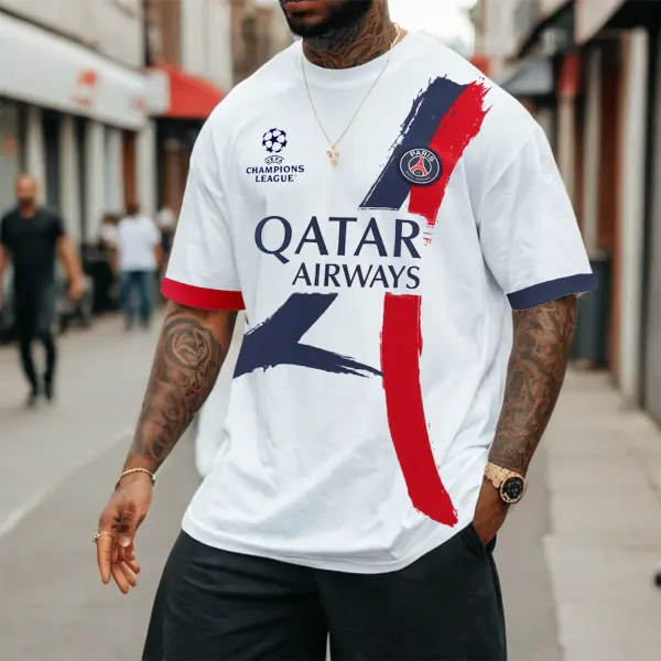 Men's EURO Football Racing Loose Short Sleeve Oversized T-Shirt - Wayrates.com 