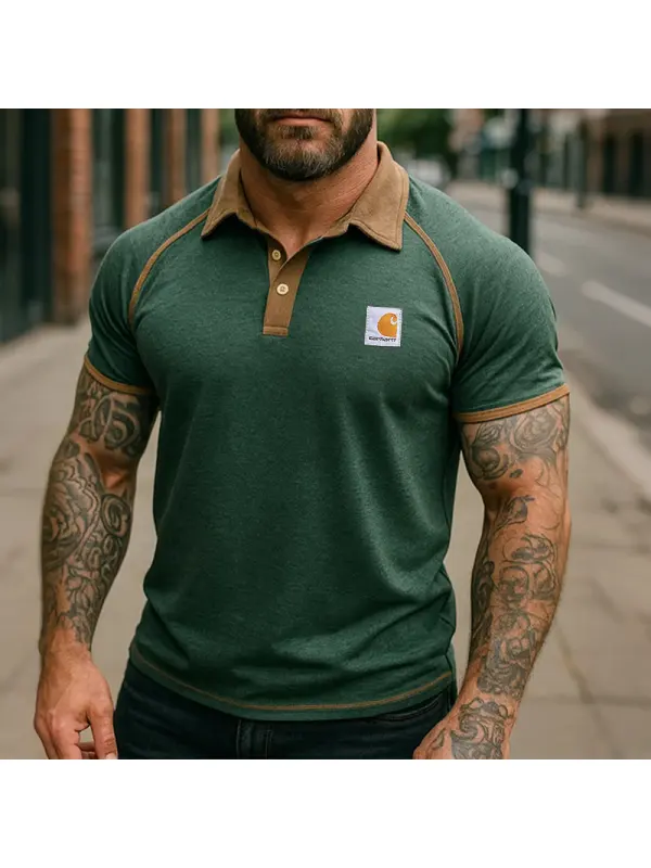 Vintage Stylish Short Sleeve Polo Shirt For Men - Perfect For Casual And Outdoor Activities - Ootdmw.com 