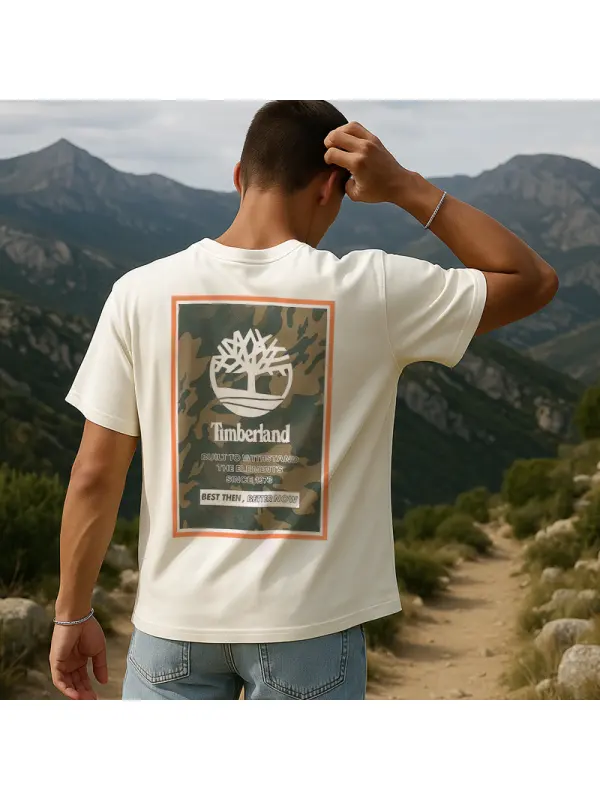Camouflage Print Short-Sleeve T-Shirt For Outdoor Adventures - Wearmw.chimpone.com 