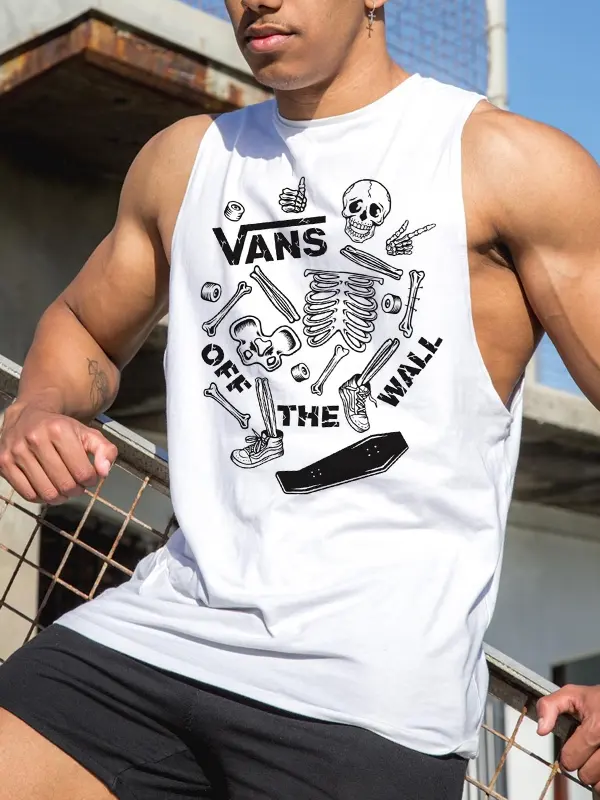 Skeleton Graphic Tank Top For Men - Perfect For Summer Outdoors - Menwyx.com 