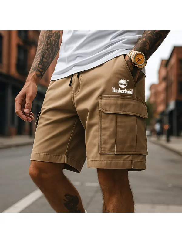 Men's Cargo Shorts With Large Utility Pockets And Stylish Logo Embroidery - Wearmw.chimpone.com 