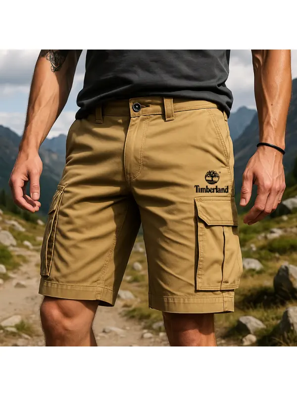 Men's Outdoors Khaki Cargo Shorts Durable Versatile For Outdoor Adventures - Ootdmw.com 